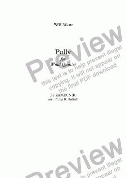 page one of Polly (Wind Quintet)