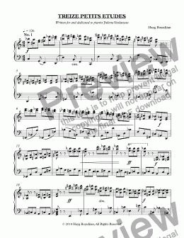 page one of Trieze Petits Etudes (piano)