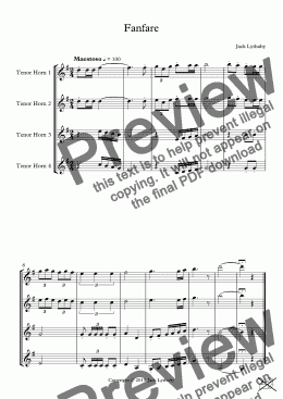 page one of Tenor Horn Quartet - Fanfare