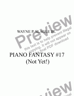 page one of PIANO FANTASY #17 (Not Yet!)
