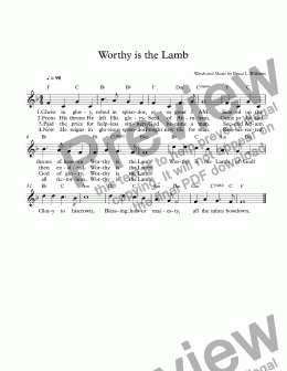 page one of Worthy is the Lamb