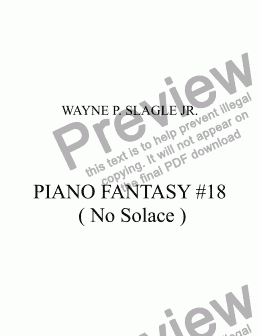 page one of PIANO FANTASY #18 ( No Solace )