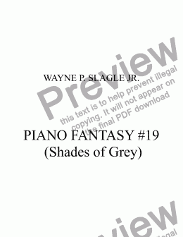page one of PIANO FANTASY #19 (Shades of Grey)