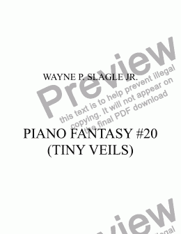 page one of PIANO FANTASY #20  (TINY VEILS)