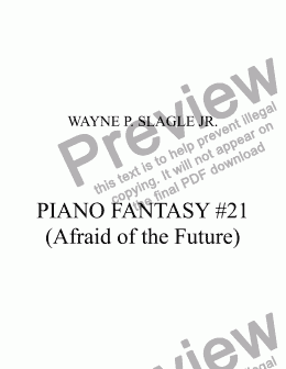 page one of PIANO FANTASY #21 (Afraid of the Future)