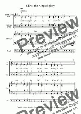 page one of Christ the King of glory (4-part choir & organ, in Eb)