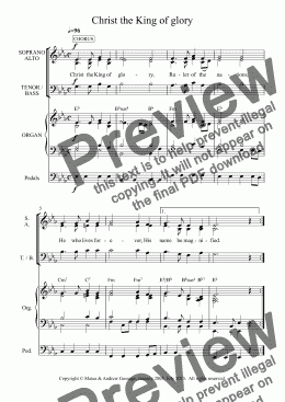 page one of Christ the King of glory (3-part choir & organ, in Eb)