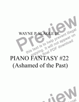 page one of PIANO FANTASY #22 (Ashamed of the Past)