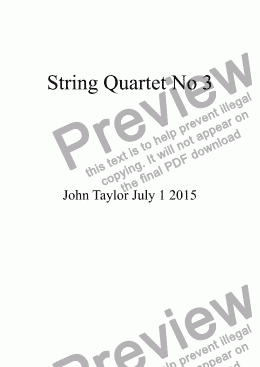 page one of String Quartet No 3