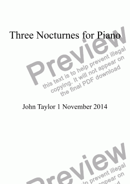 page one of Three Nocturnes for Piano