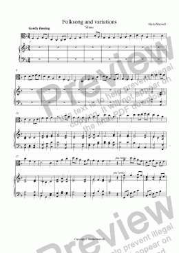 page one of Folksong and variations, for viola and piano