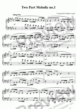 page one of Two Part Melodic no.1
