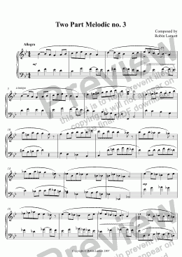 page one of Two Part Melodic no. 3