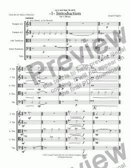 page one of 000 :007 Opus:  1. Introduction, Allegro, & Finale for 5 Brass Instruments