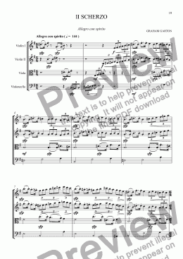 page one of STRING QUARTET No. 1 in G  3rd Movement -