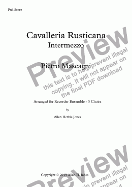 page one of Cavalleria Rusticana - Intermezzo