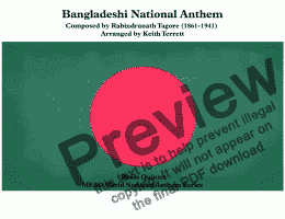 page one of Bangladeshi National Anthem (Amar Shonar Bangla-My Golden Bengal) for Brass Quintet (World National Anthem Series)
