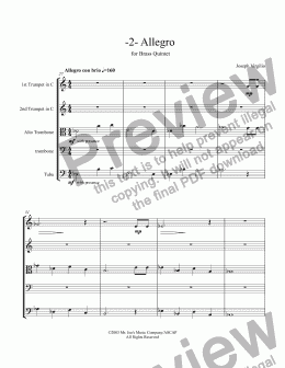 page one of 000:007 Opus:  2. Introduction, Allegro, & Finale for 5 Brass Instruments