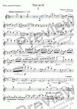 page one of Hurlstone, Klavier-Trio in G – Flöte (anstelle Violine)