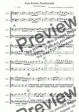 page one of Eine Kleine Nachtmusik (1st movement) for Tuba Duet