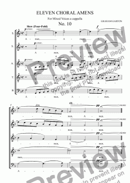 page one of ELEVEN CHORAL AMENS    No. 10