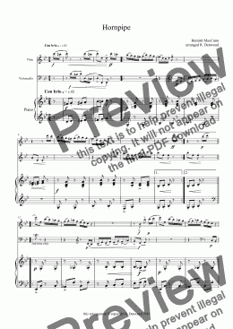 page one of Mac Cunn - Hornpipe for Flute, Cello and Piano