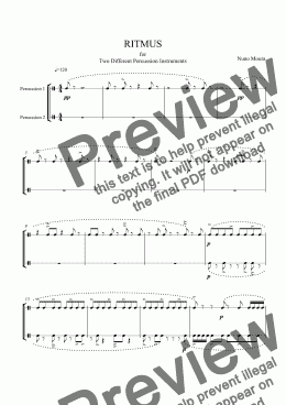 page one of RITMUS for Two Different Percussion Instruments