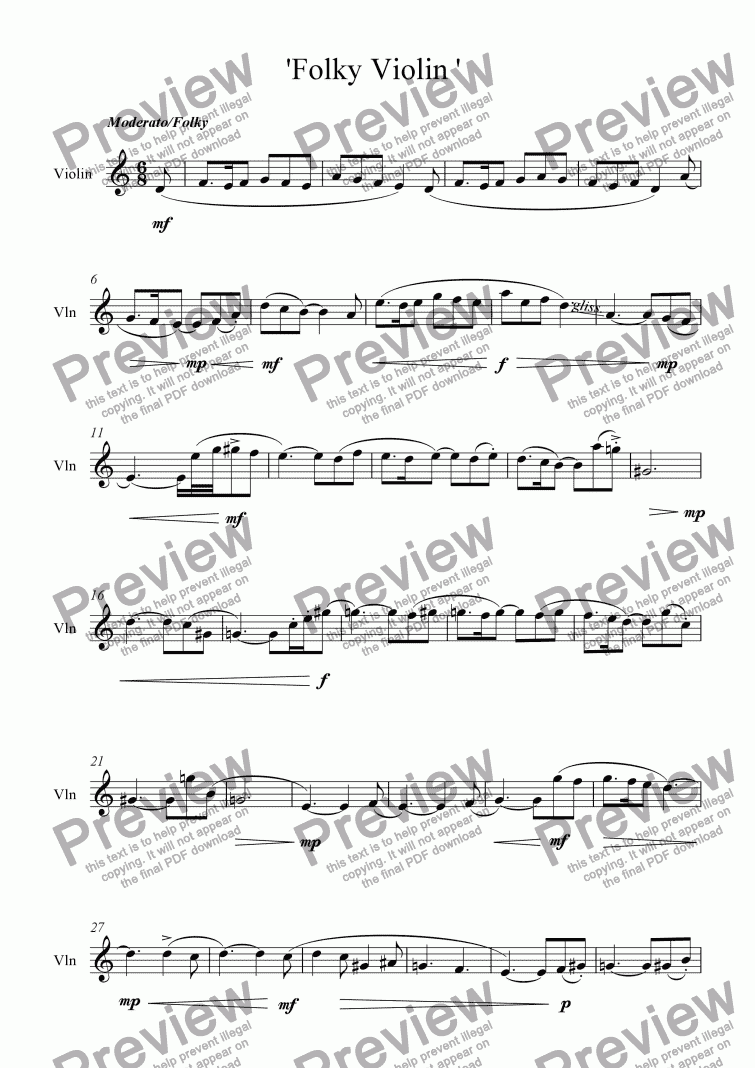 page one of Violin Study