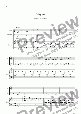 page one of Triagonal - Piano Trio For Kids