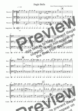 page one of Jingle Bells (Jazzy Style!) for Bassoon Trio