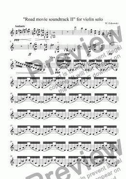 page one of "Road movie soundtrack II" for violin solo
