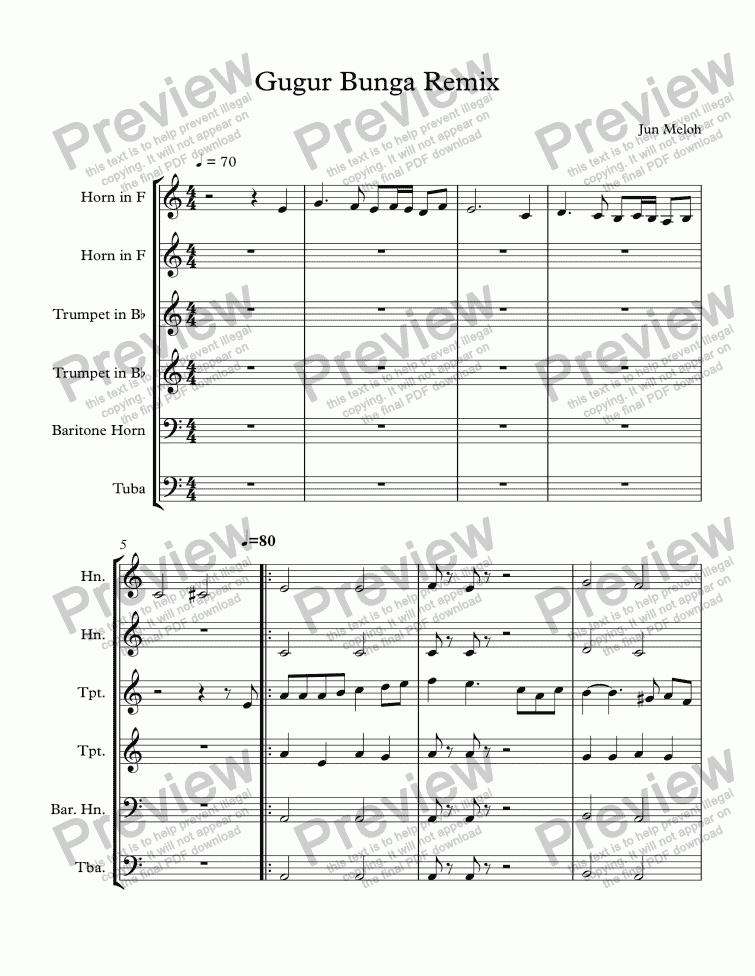 Gugur Bunga Remix Download Sheet Music PDF file