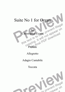 page one of Suite No 1(Complete) for Organ