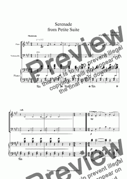 page one of Borodin - Serenade  from Petite Suite for Flute, Cello and Piano