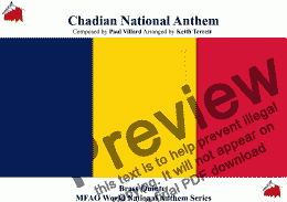 page one of Chadian National Anthem (Chadian Hymn) for Brass Quintet (MFAO World National Anthem Series)