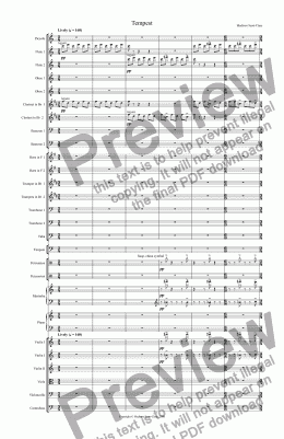 page one of Tempest (orchestra)