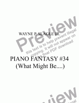 page one of PIANO FANTASY #34 (What Might Be....)