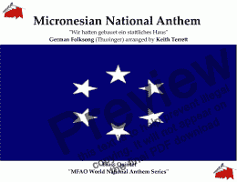 page one of Micronesian National Anthem ’’Wir hatten gebauet ein stattliches Haus’’ for Brass Quintet (MFAO World National Anthem Series)
