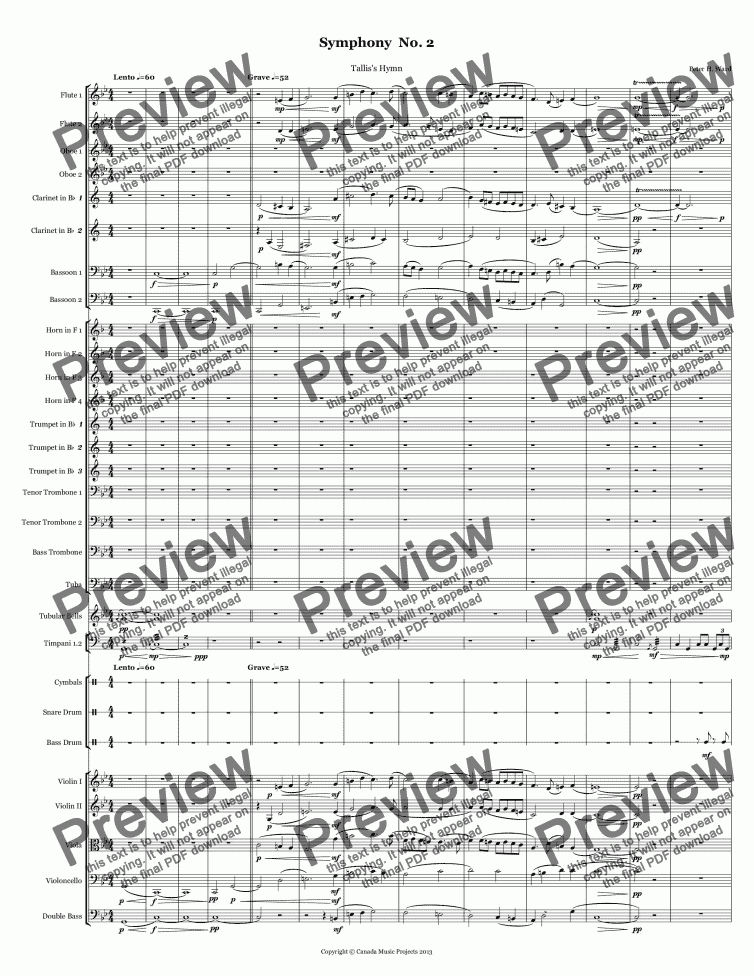 page one of Symphony  No. 2