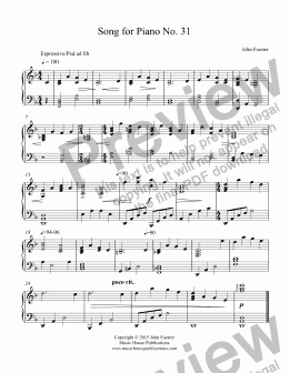 page one of Song for Piano No. 31