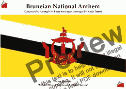 page one of Bruneian National Anthem “Allah Peliharakan Sultan” - “God Bless His Majesty” for Brass Quintet (MFAO World National Anthem Series)