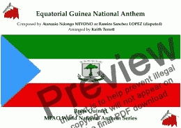 page one of Equatorial Guinea National Anthem for Brass Quintet (MFAO World National Anthem Series)