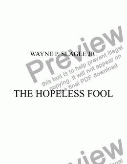 page one of THE HOPELESS FOOL