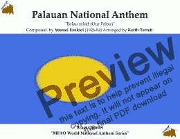 page one of Palauan National Anthem for Brass Quintet (MFAO World National Anthem Series)
