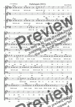 page one of Hallelujah (SATB choir) by Simon Peberdy