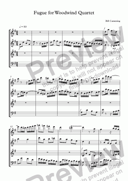 page one of Fugue for Woodwind Quartet