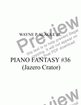 page one of PIANO FANTASY #36 (Jazero Crator)