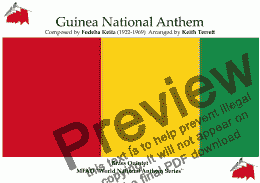 page one of Guinean National Anthem (Libertè) for Brass Quintet (MFAO World National Anthem Series)