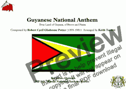 page one of Guyanese National Anthem for Brass Quintet (MFAO World National Anthem Series)