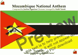 page one of Mozambique National Anthem ’’Beloved Fatherland’’ - ’’Pàtria Amada’’ for Brass Quintet (MFAO World National Anthem Series)